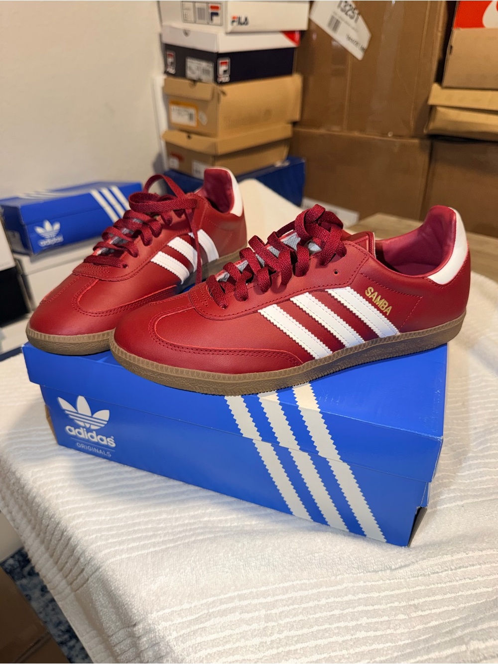 Adidas Originals Samba Red White Gum Men’s Size 8.5 Sneakers